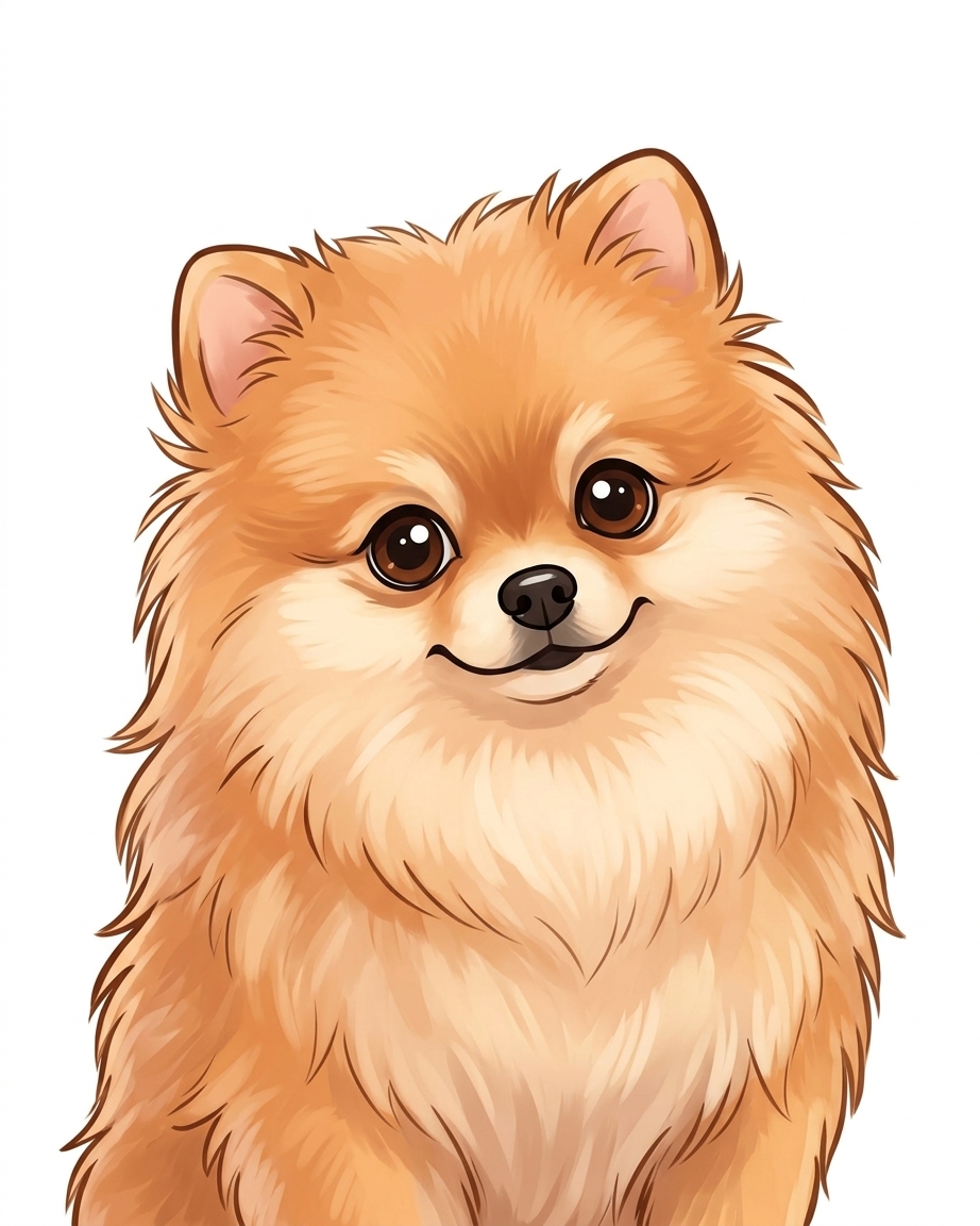 Ilustração de Lulu da Pomerânia da identidade Meu Filhote